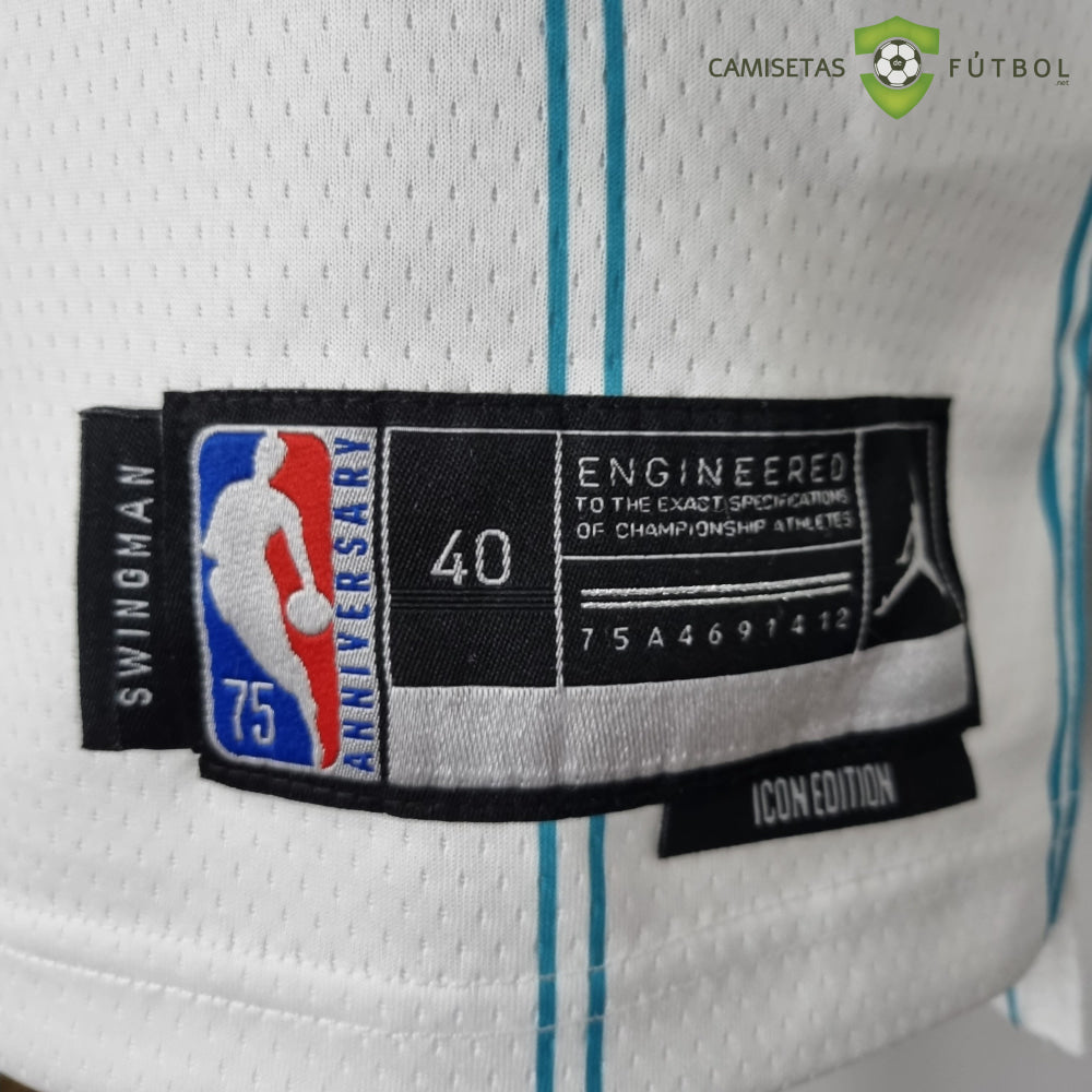 Camiseta Charlotte Hornets 21-22 - Lamelo Ball 2 Blanco Rayas Nba