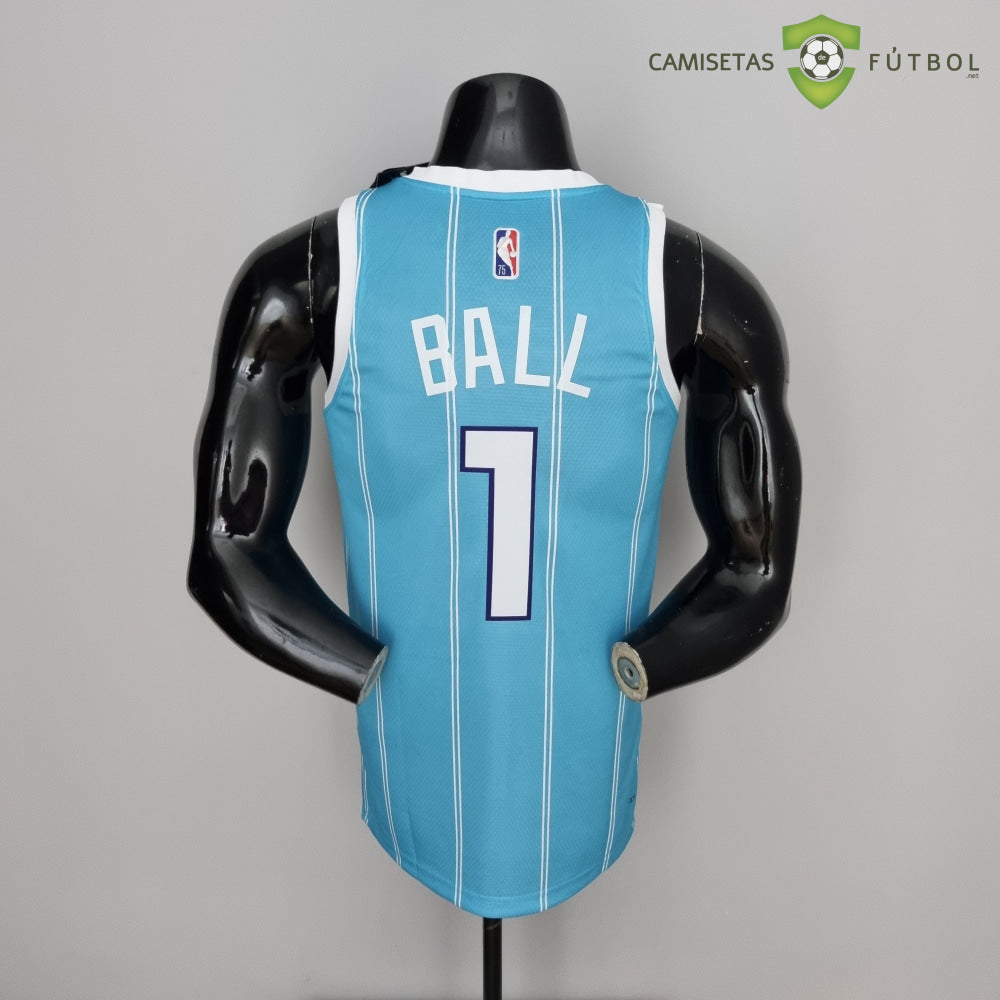 Camiseta Charlotte Hornets 21-22 - Lamelo Ball 1 Azul Rayas Nba