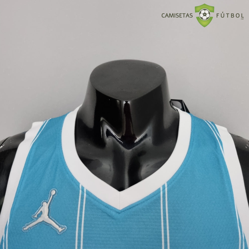 Camiseta Charlotte Hornets 21-22 - Lamelo Ball 1 Azul Rayas Nba