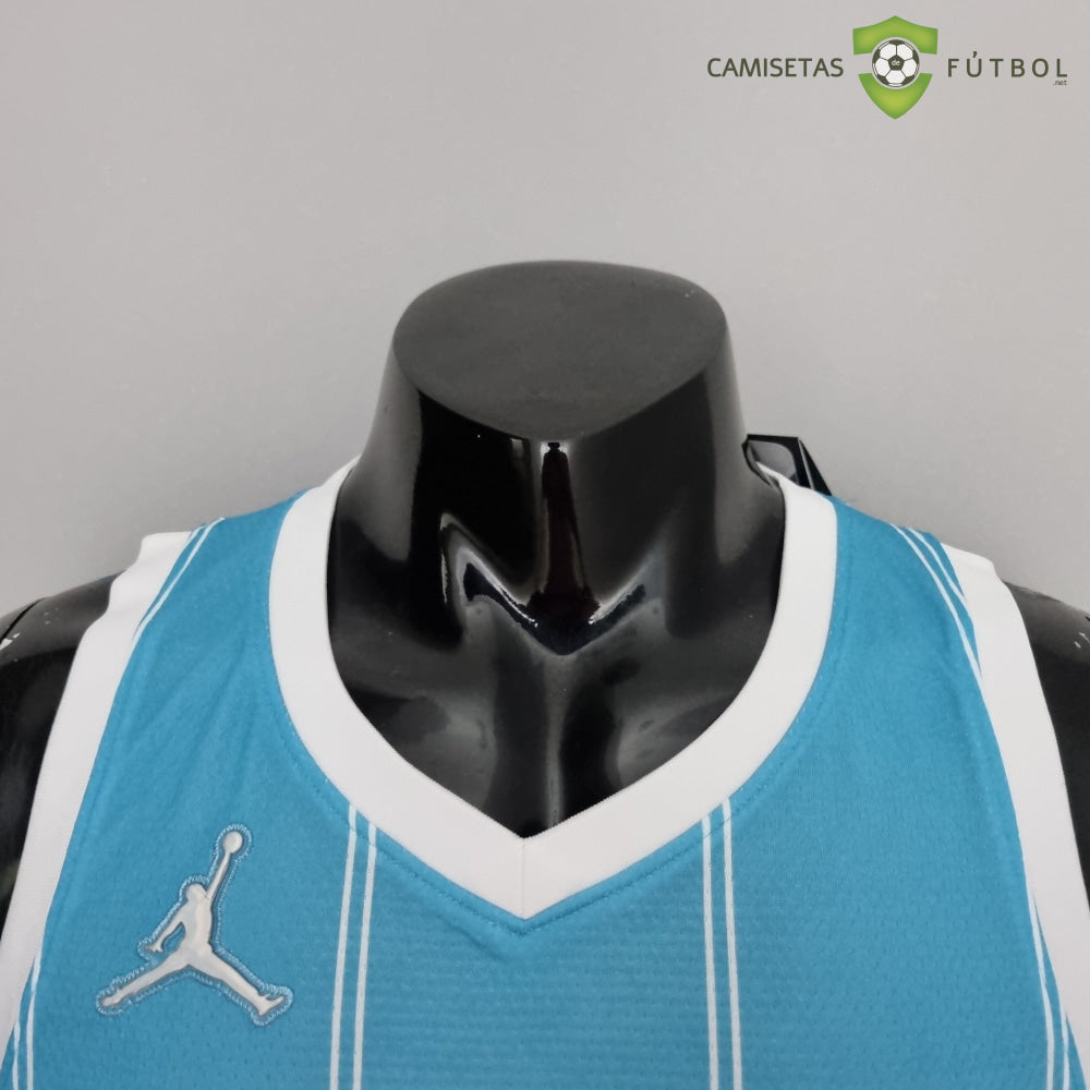 Camiseta Charlotte Hornets 21-22 - Lamelo Ball 1 Azul Rayas Nba