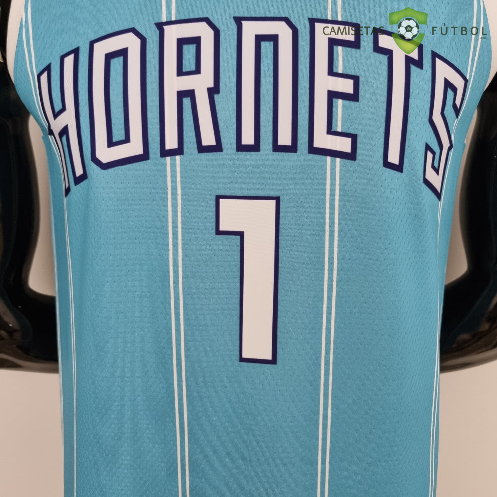 Camiseta Charlotte Hornets 21-22 - Lamelo Ball 1 Azul Rayas Nba