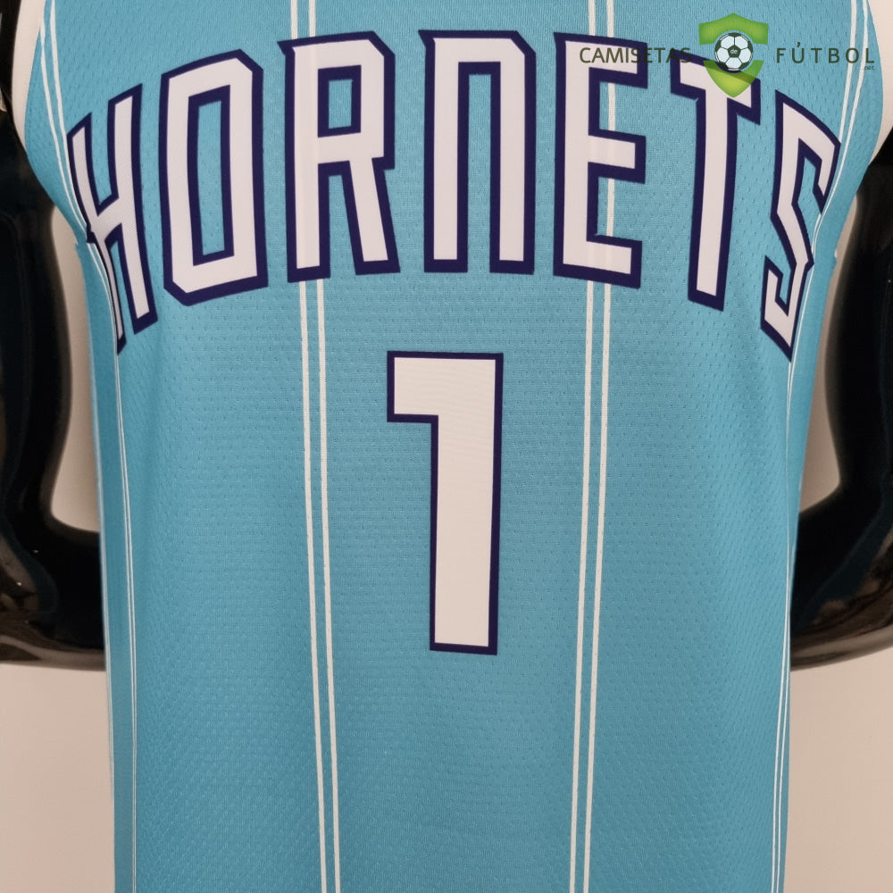 Camiseta Charlotte Hornets 21-22 - Lamelo Ball 1 Azul Rayas Nba