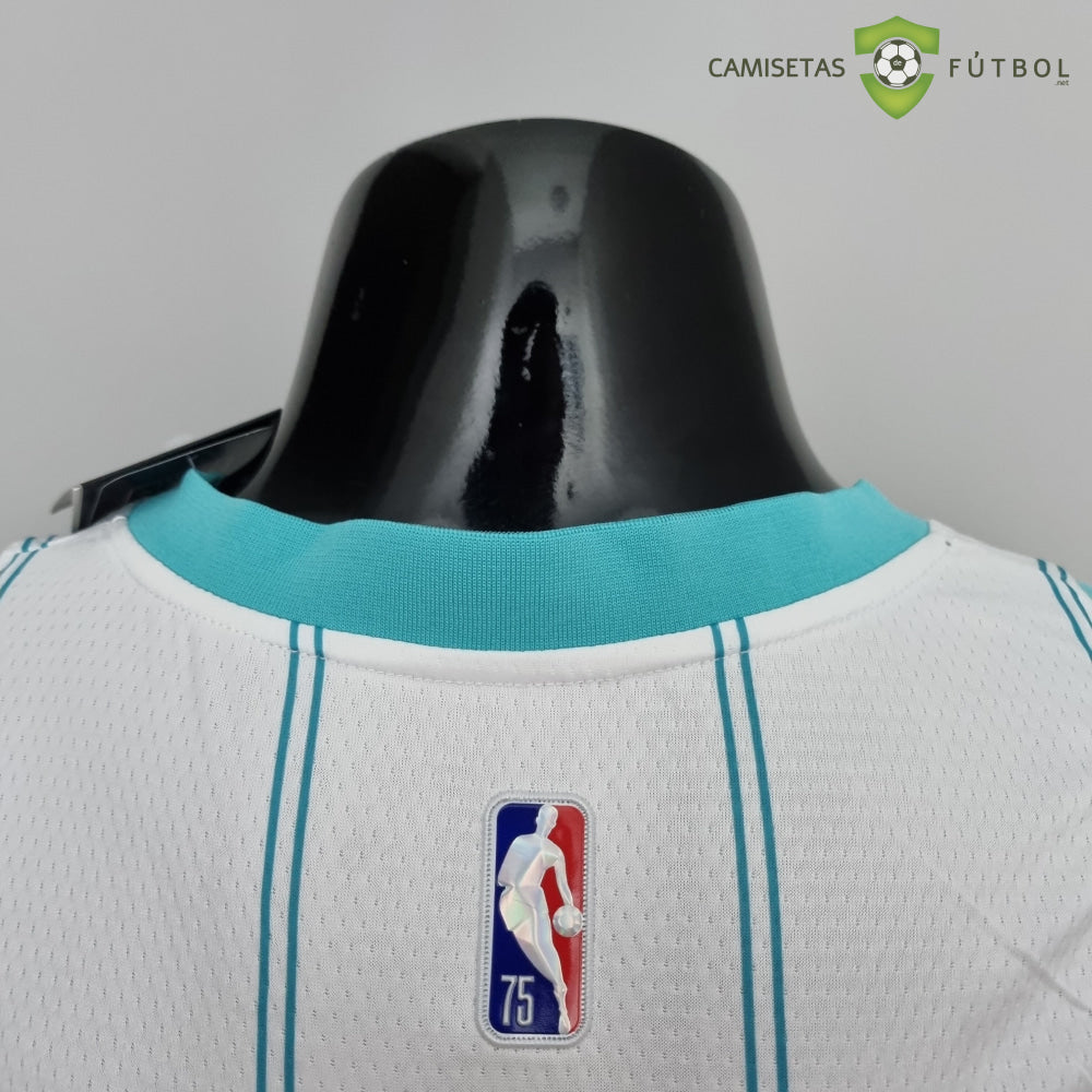 Camiseta Charlotte Hornets 21-22 - Lamelo Ball 1 Blanco Rayas Nba