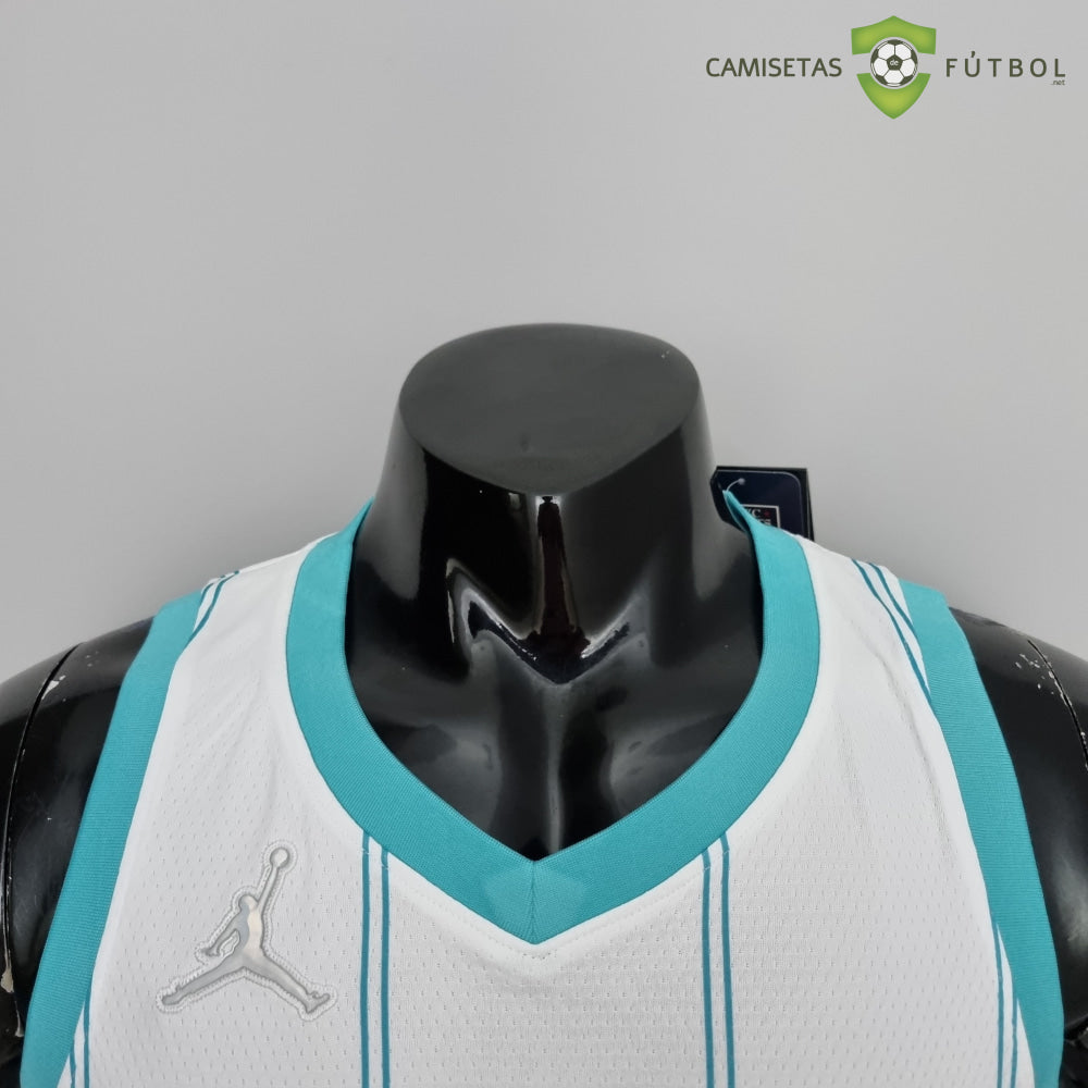 Camiseta Charlotte Hornets 21-22 - Lamelo Ball 1 Blanco Rayas Nba