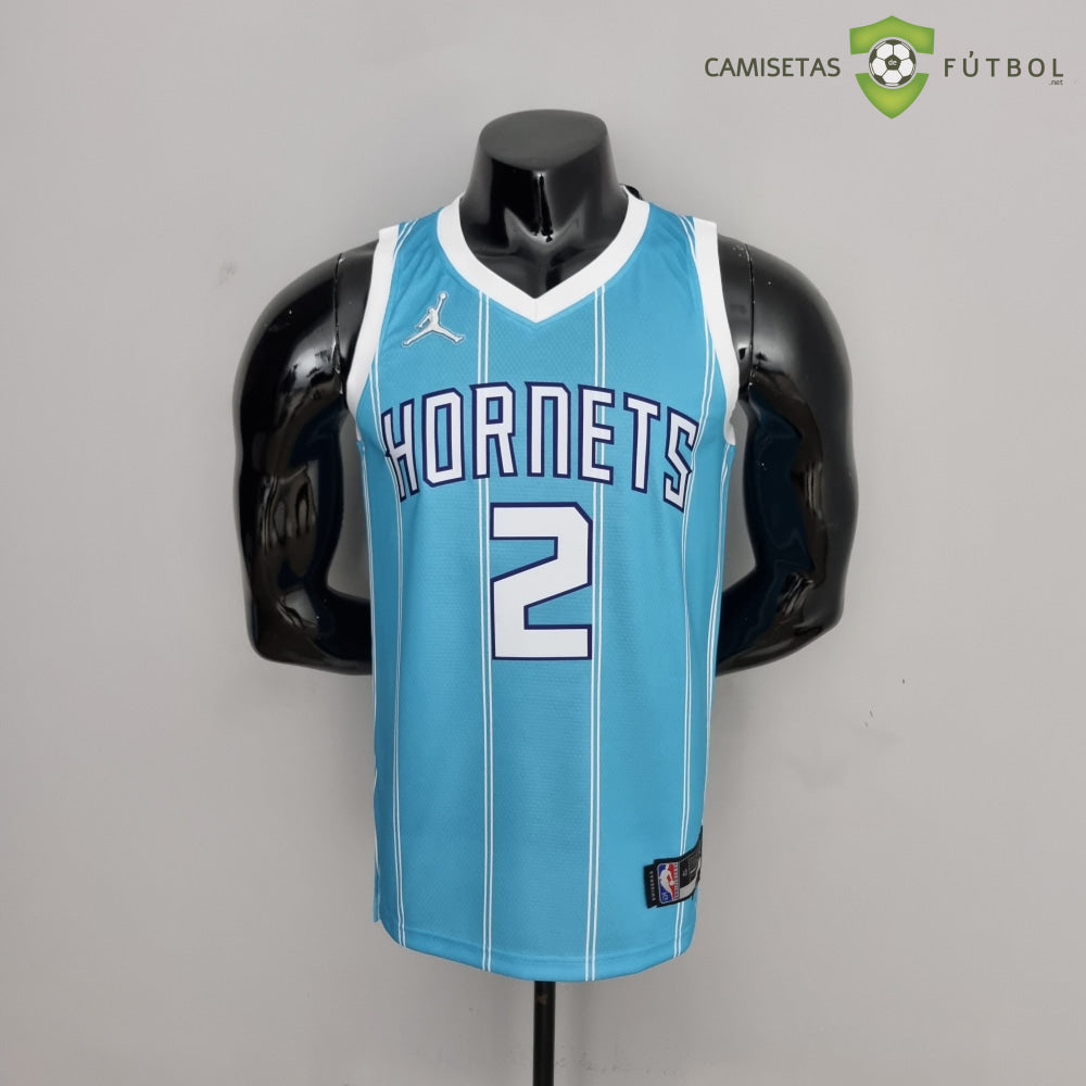 Camiseta Charlotte Hornets 21-22 - Lamelo Ball 2 Azul Rayas Nba