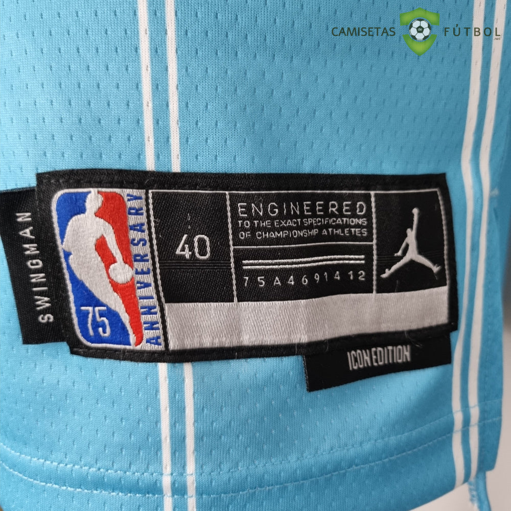 Camiseta Charlotte Hornets 21-22 - Lamelo Ball 2 Azul Rayas Nba