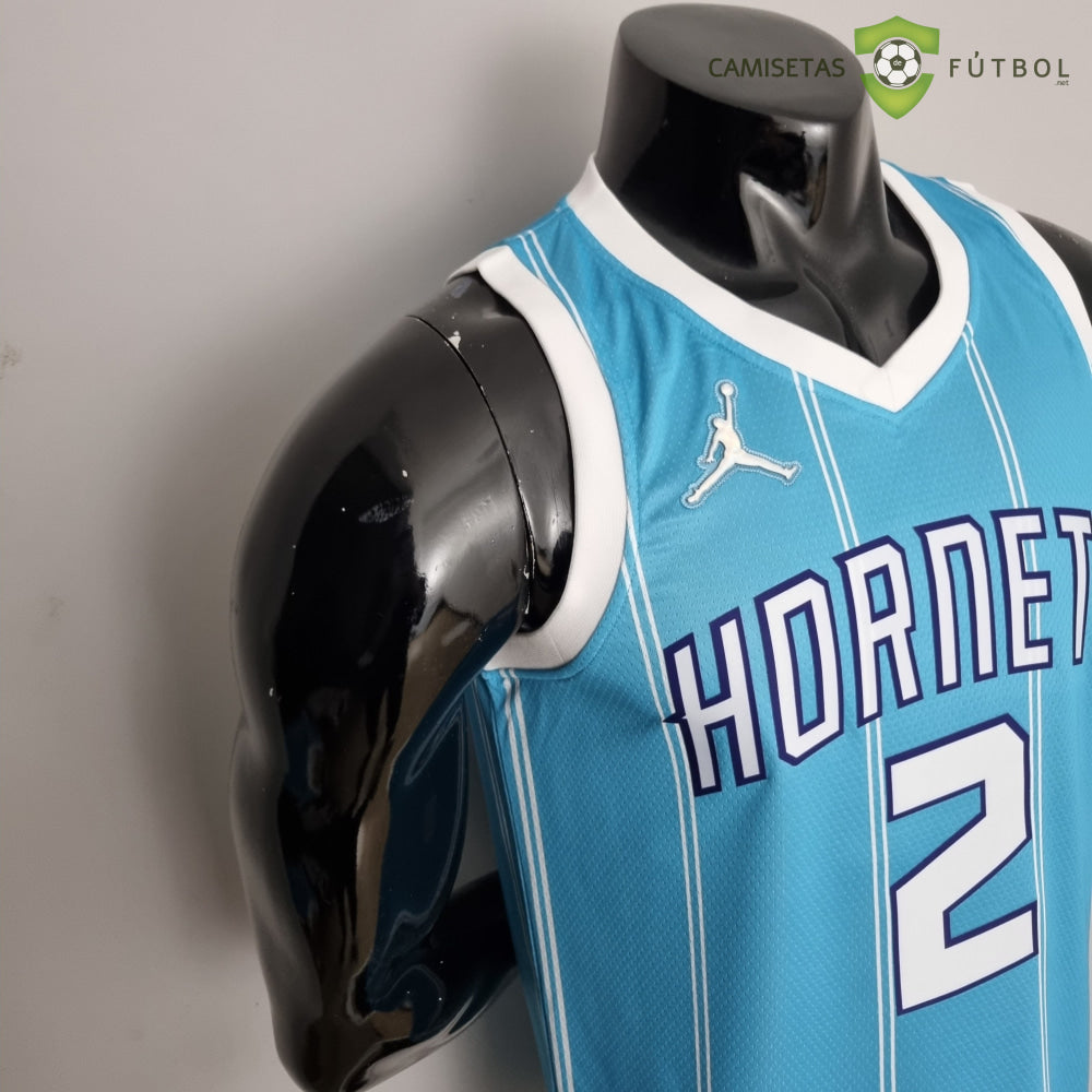 Camiseta Charlotte Hornets 21-22 - Lamelo Ball 2 Azul Rayas Nba