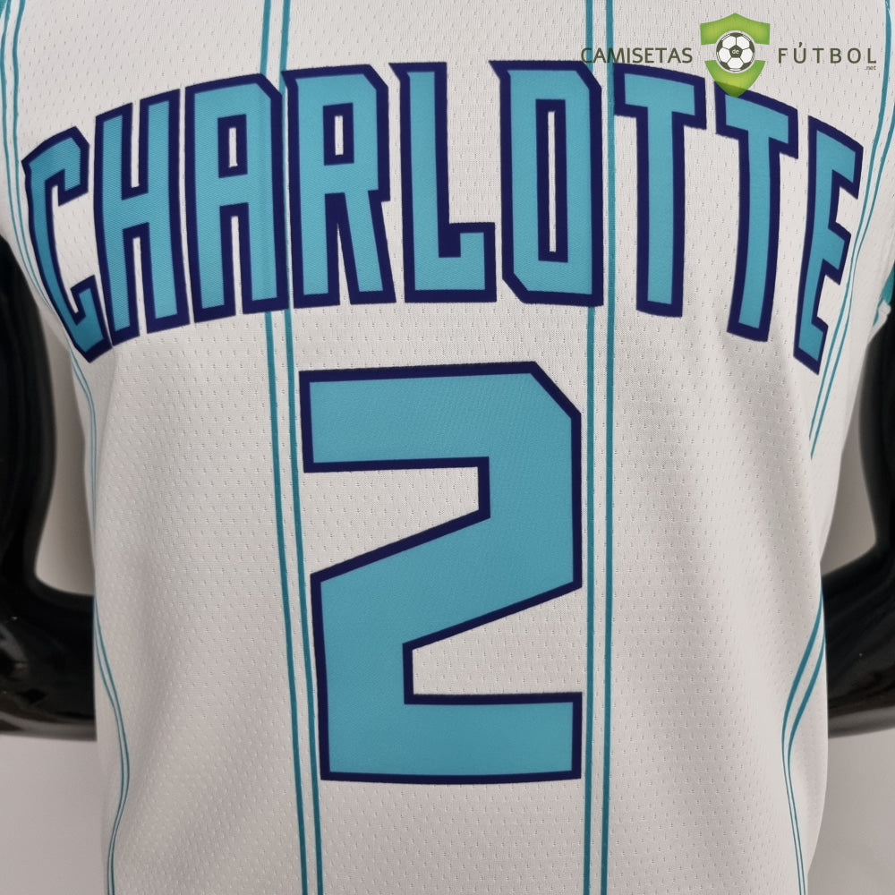 Camiseta Charlotte Hornets 21-22 - Lamelo Ball 2 Blanco Rayas Nba