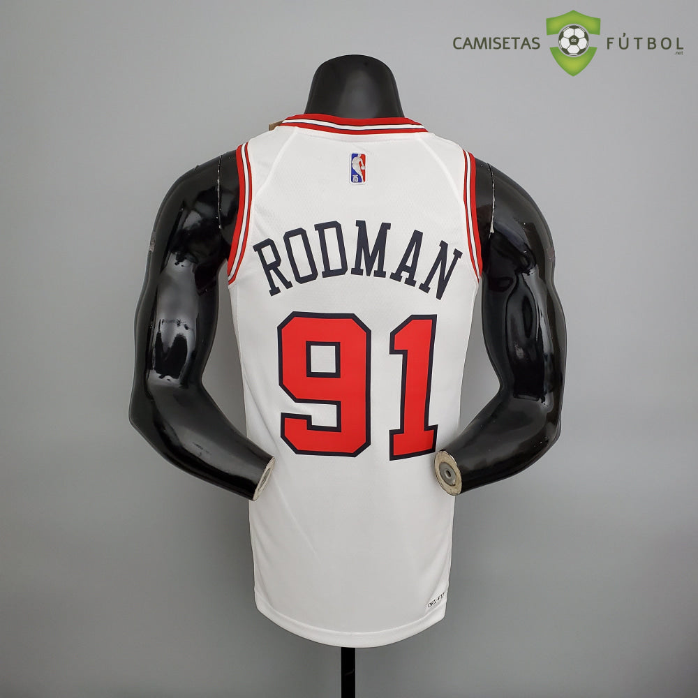 Camiseta Chicago Bulls 21-22 - Dennis Rodman 91 Blanco Nba