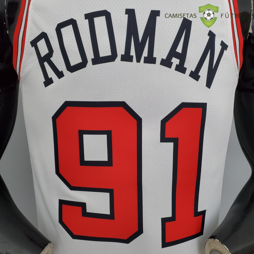 Camiseta Chicago Bulls 21-22 - Dennis Rodman 91 Blanco Nba