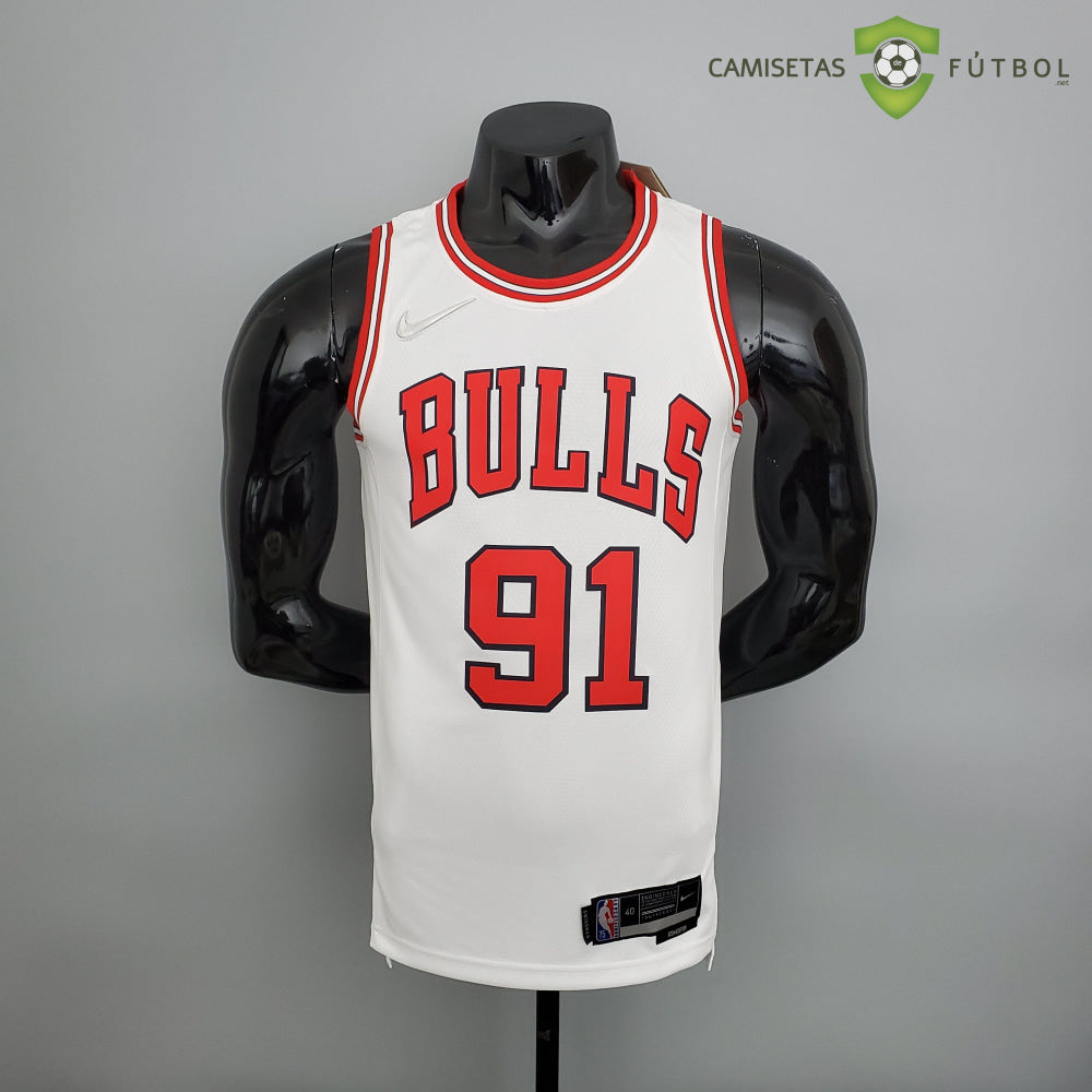 Camiseta Chicago Bulls 21-22 - Dennis Rodman 91 Blanco Nba