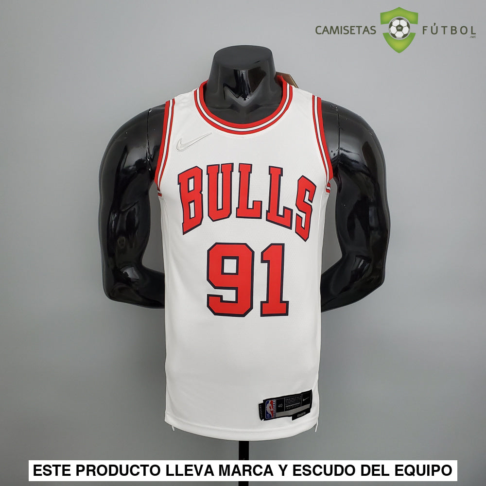 Camiseta Chicago Bulls 21-22 - Dennis Rodman 91 Blanco Nba