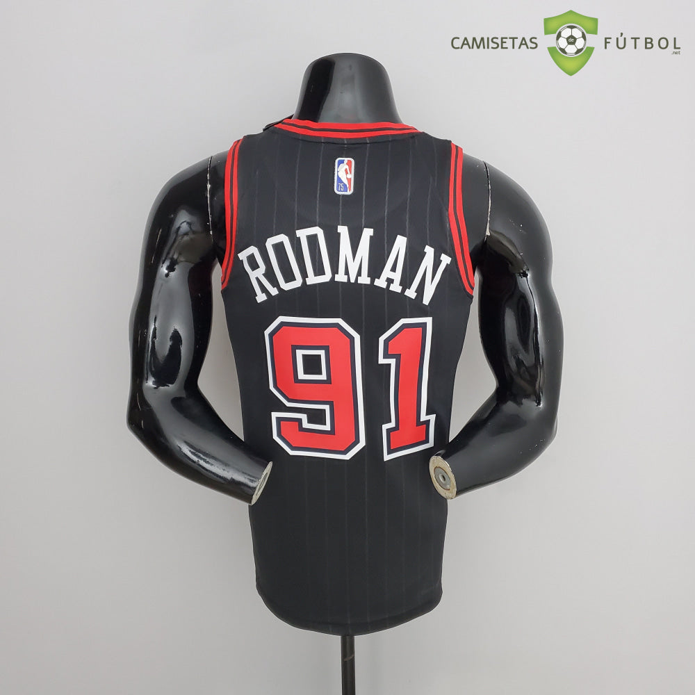Camiseta Chicago Bulls 21-22 - Dennis Rodman 91 Negro Nba