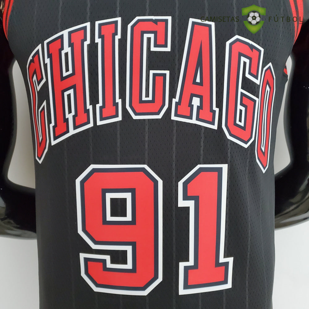 Camiseta Chicago Bulls 21-22 - Dennis Rodman 91 Negro Nba
