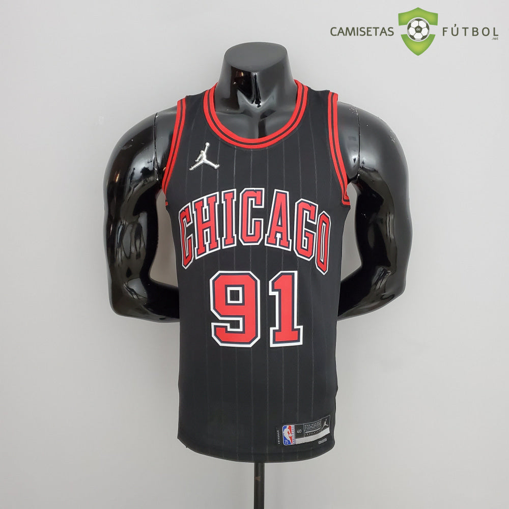 Camiseta Chicago Bulls 21-22 - Dennis Rodman 91 Negro Nba