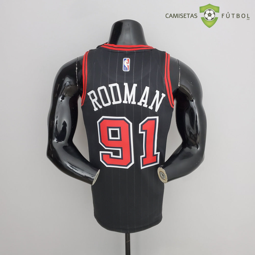 Camiseta Chicago Bulls 21-22 - Dennis Rodman 91 Negro Nba
