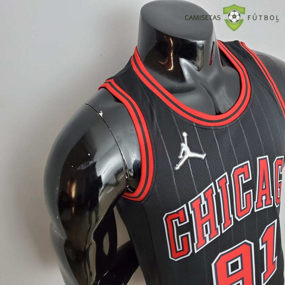 Camiseta Chicago Bulls 21-22 - Dennis Rodman 91 Negro Nba