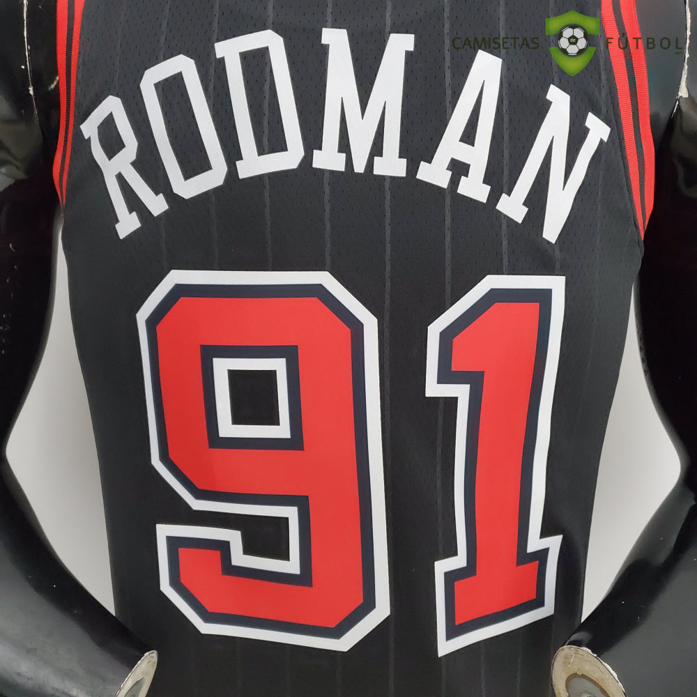 Camiseta Chicago Bulls 21-22 - Dennis Rodman 91 Negro Nba