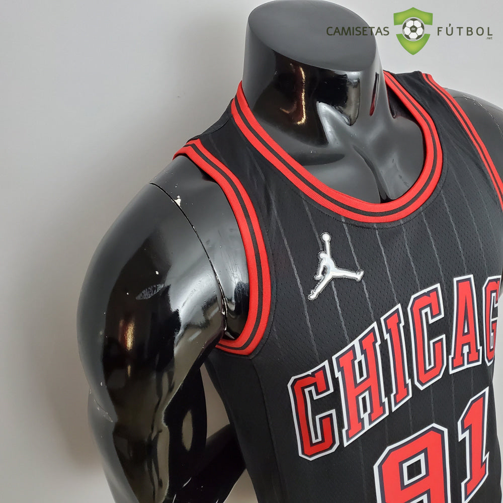 Camiseta Chicago Bulls 21-22 - Dennis Rodman 91 Negro Nba