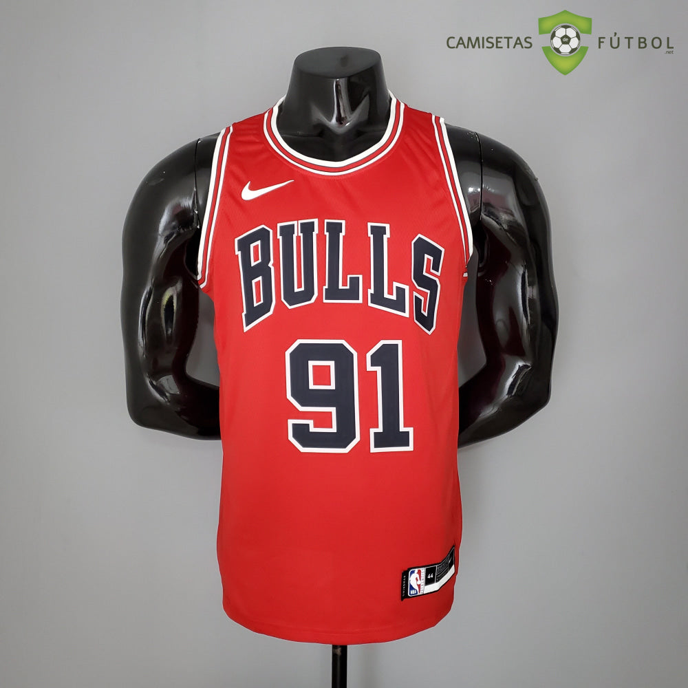 Camiseta Chicago Bulls 21-22 - Dennis Rodman 91 Rojo Nba