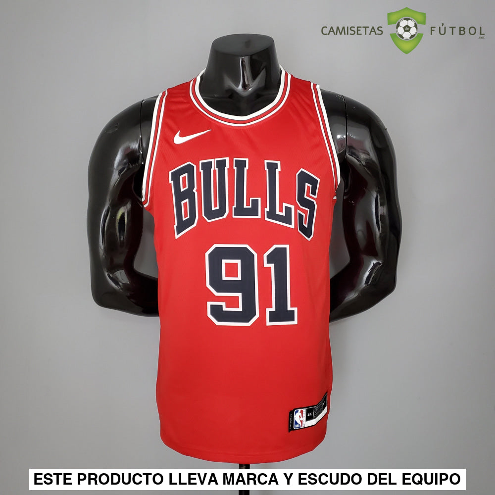 Camiseta Chicago Bulls 21-22 - Dennis Rodman 91 Rojo Nba
