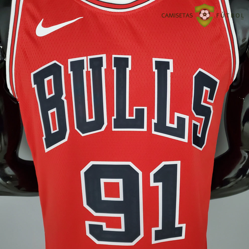 Camiseta Chicago Bulls 21-22 - Dennis Rodman 91 Rojo Nba