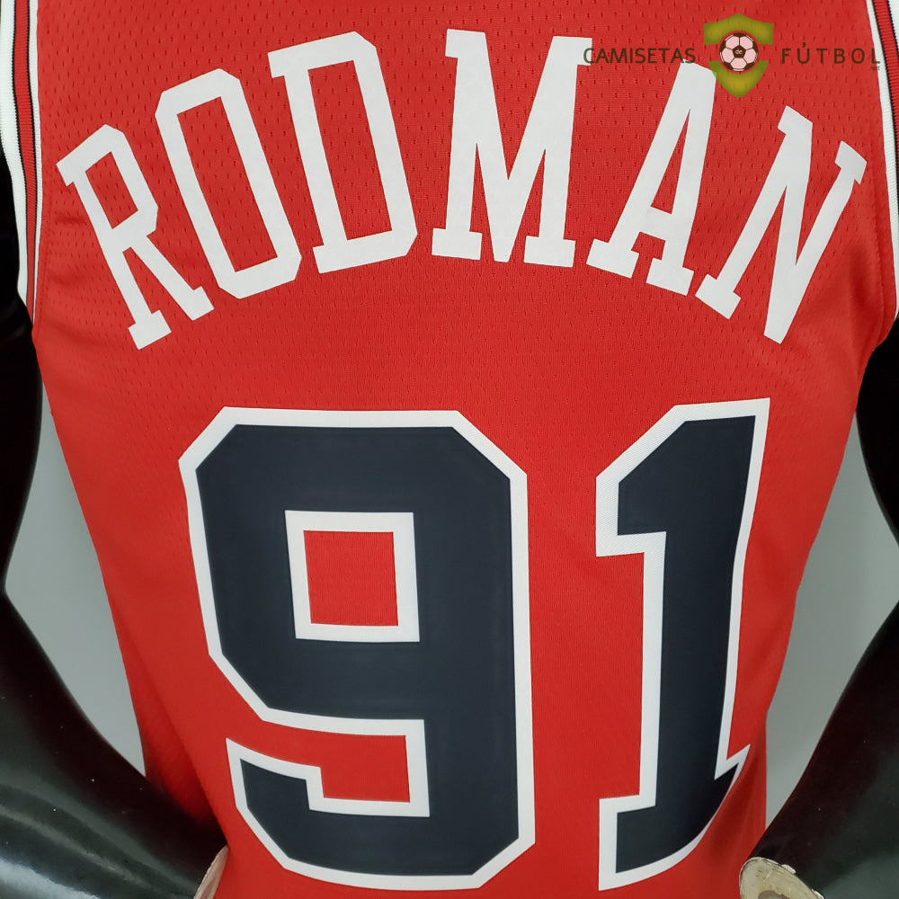 Camiseta Chicago Bulls 21-22 - Dennis Rodman 91 Rojo Nba