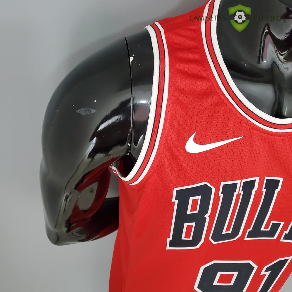 Camiseta Chicago Bulls 21-22 - Dennis Rodman 91 Rojo Nba