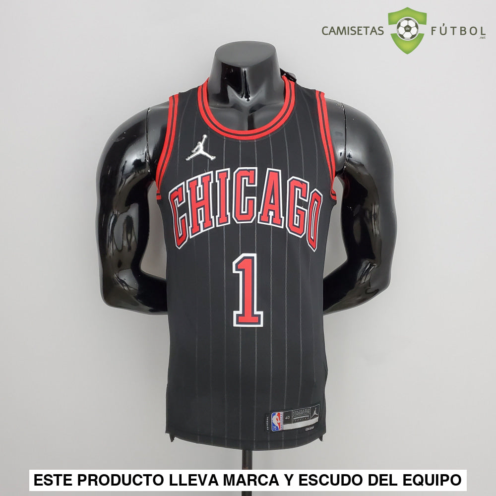 Camiseta Chicago Bulls 21-22 - Derrick Rose 1 Negro Nba