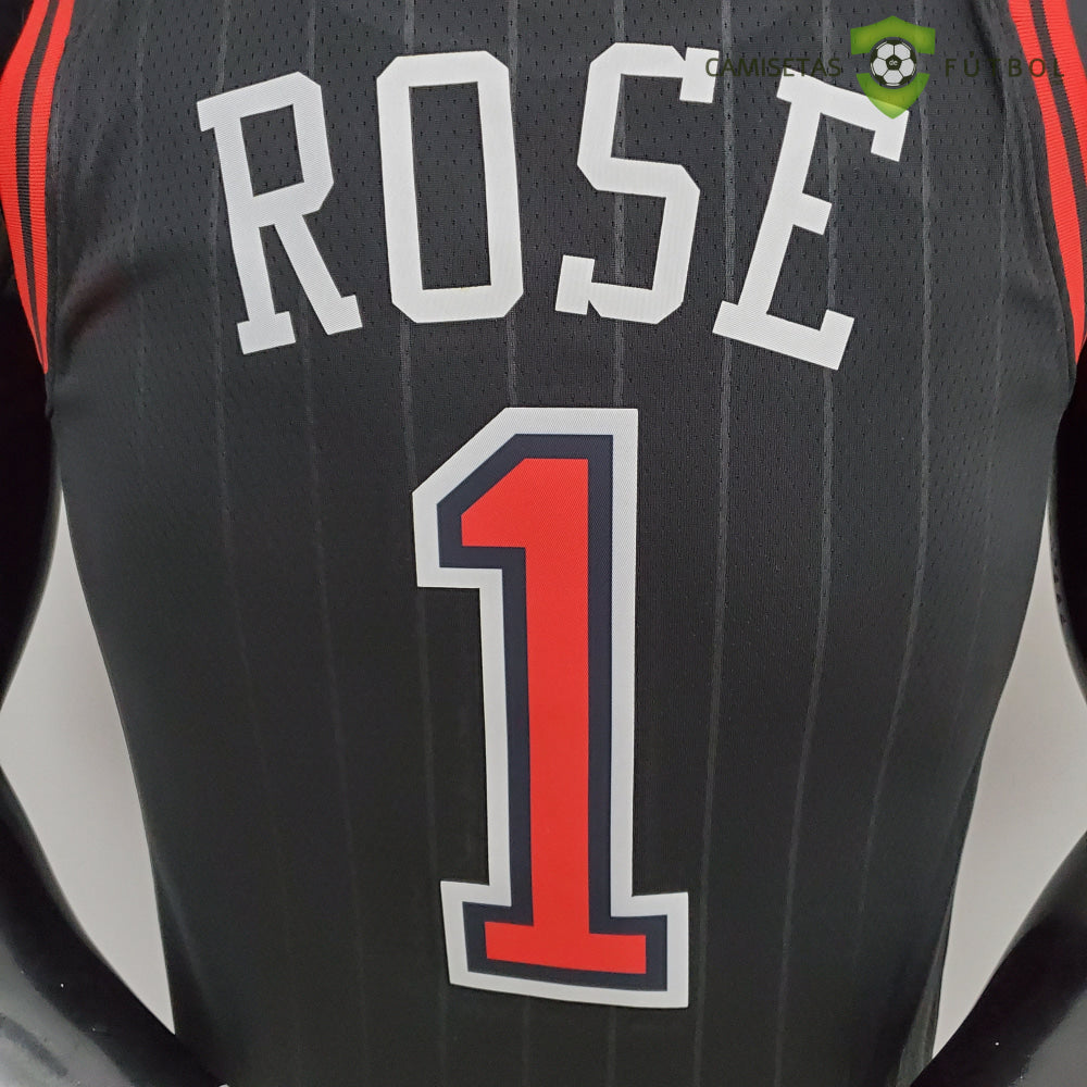 Camiseta Chicago Bulls 21-22 - Derrick Rose 1 Negro Nba