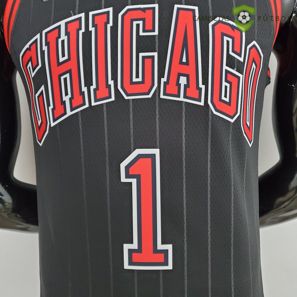 Camiseta Chicago Bulls 21-22 - Derrick Rose 1 Negro Nba