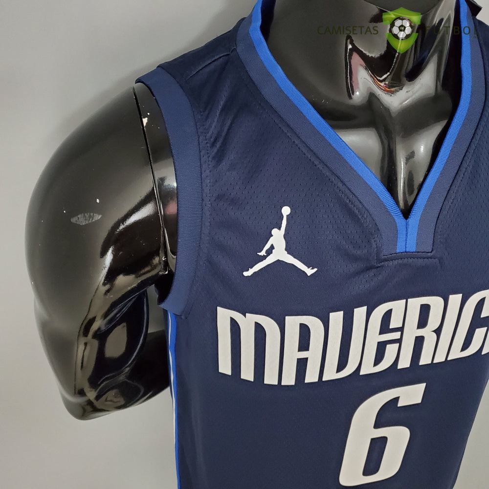 Camiseta Dallas Mavericks 21-22 - Kristaps Porzingis 6 Azul Marino Nba