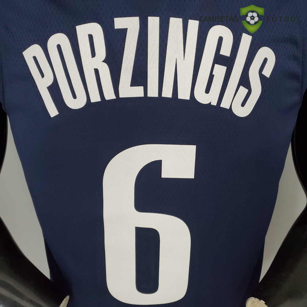 Camiseta Dallas Mavericks 21-22 - Kristaps Porzingis 6 Azul Marino Nba