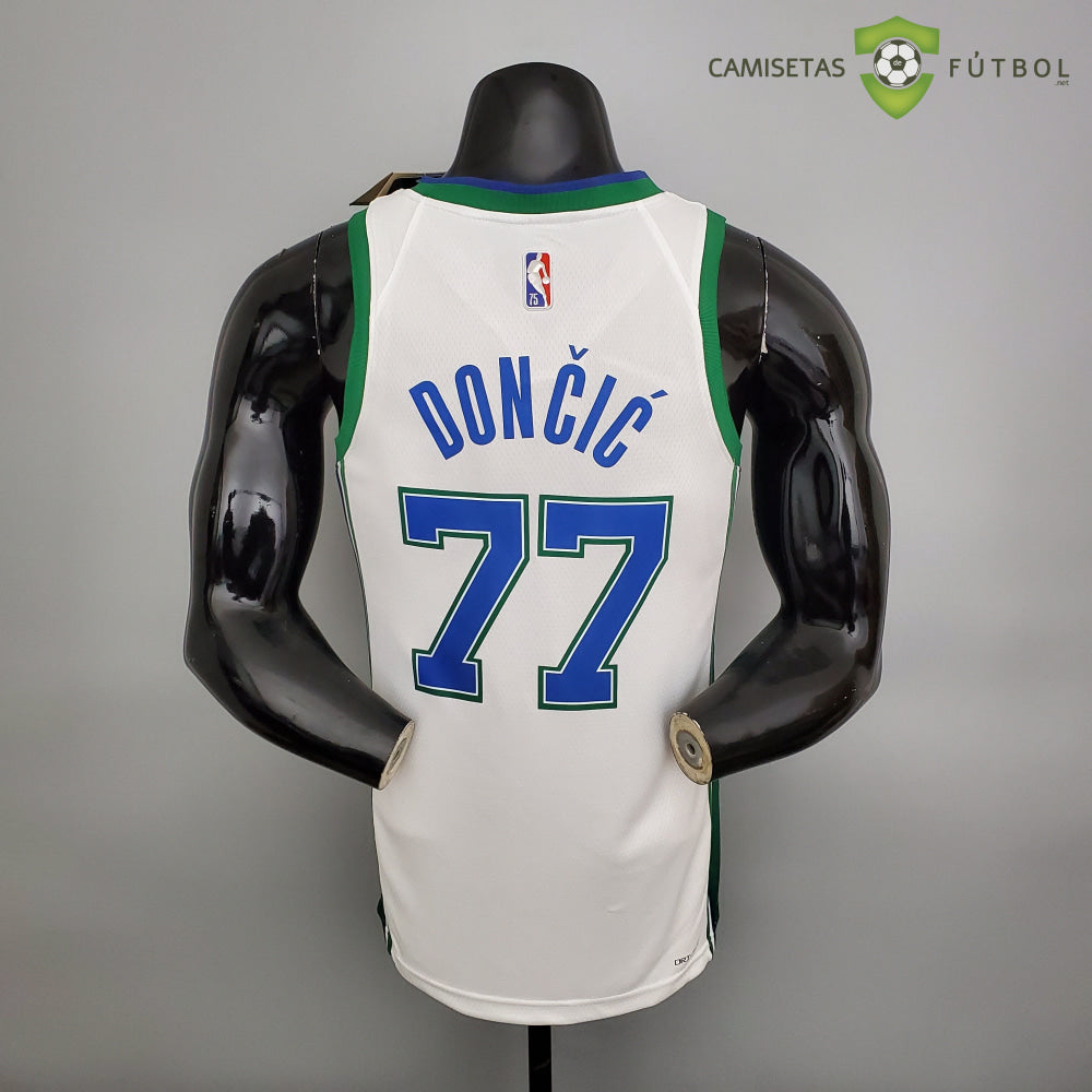 Camiseta Dallas Mavericks 21-22 - Luka Doncic 77 Blanco Verde Nba