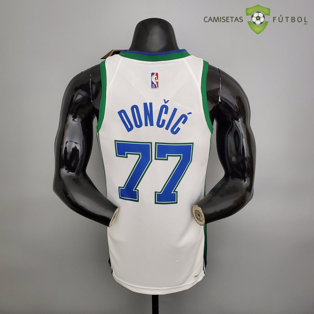 Camiseta Dallas Mavericks 21-22 - Luka Doncic 77 Blanco Verde Nba