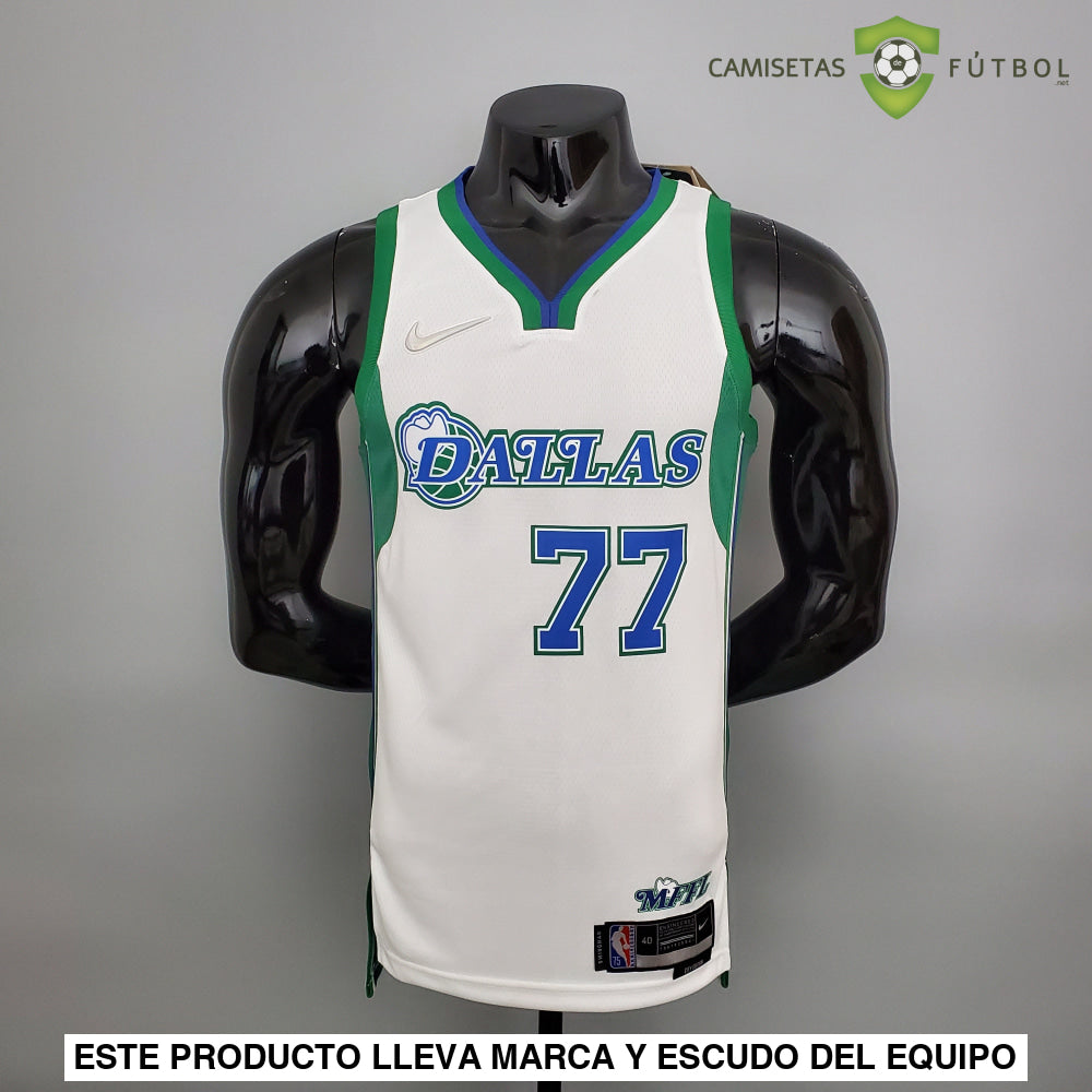 Camiseta Dallas Mavericks 21-22 - Luka Doncic 77 Blanco Verde Nba