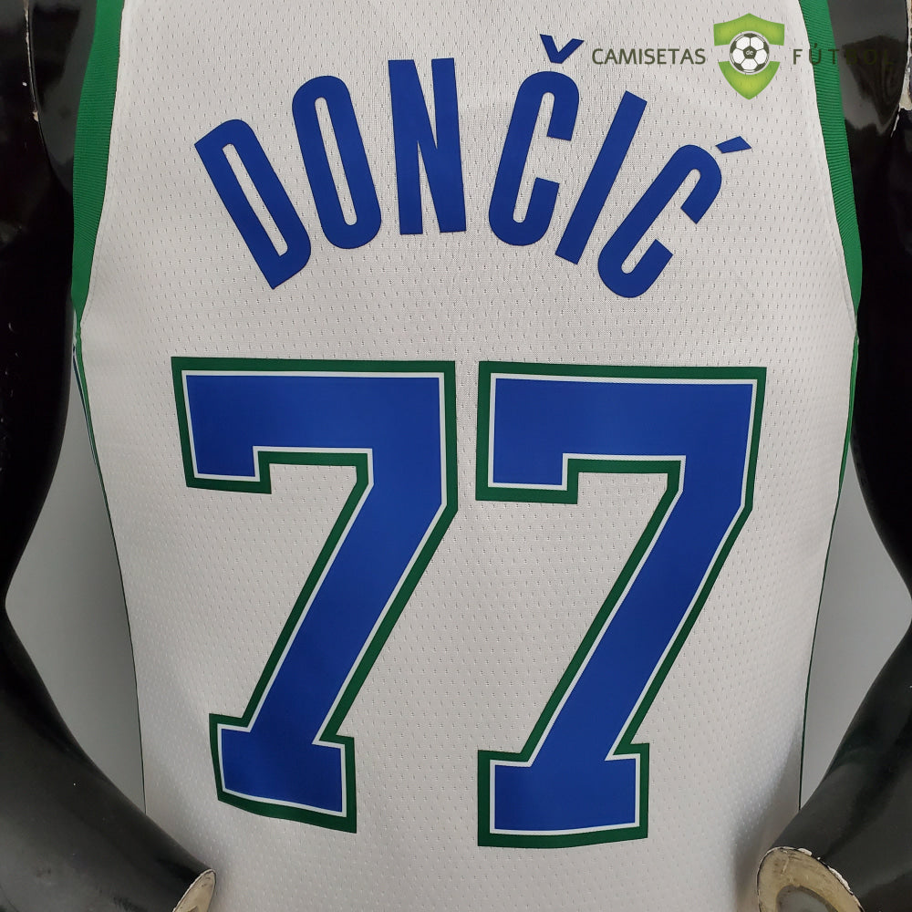 Camiseta Dallas Mavericks 21-22 - Luka Doncic 77 Blanco Verde Nba