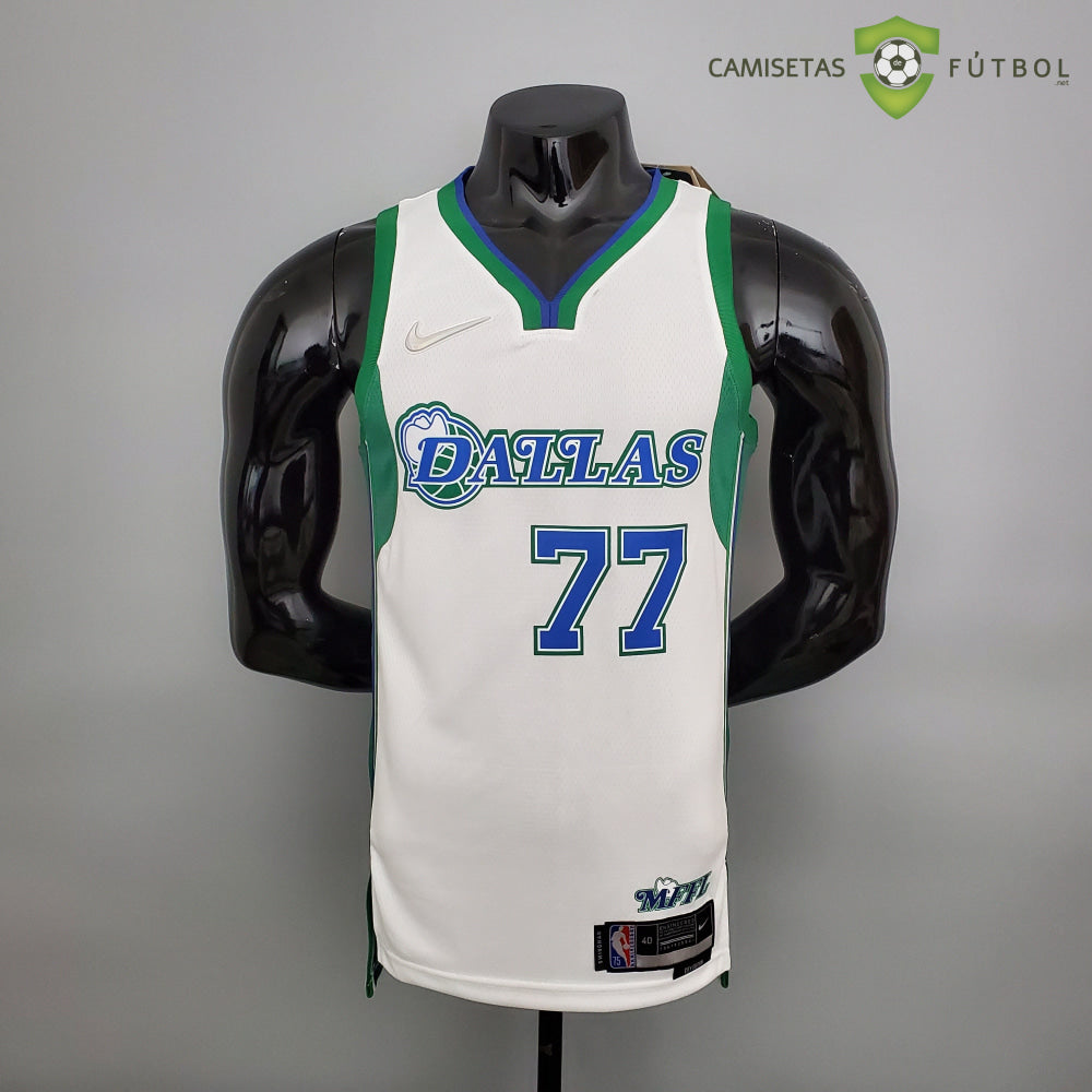 Camiseta Dallas Mavericks 21-22 - Luka Doncic 77 Blanco Verde Nba