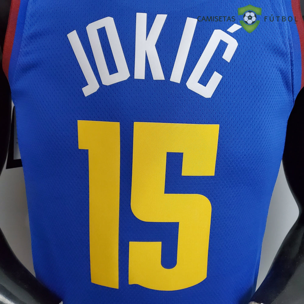 Camiseta Denver Nuggets 21-22 - Nikola Jokic 15 Azul Nba