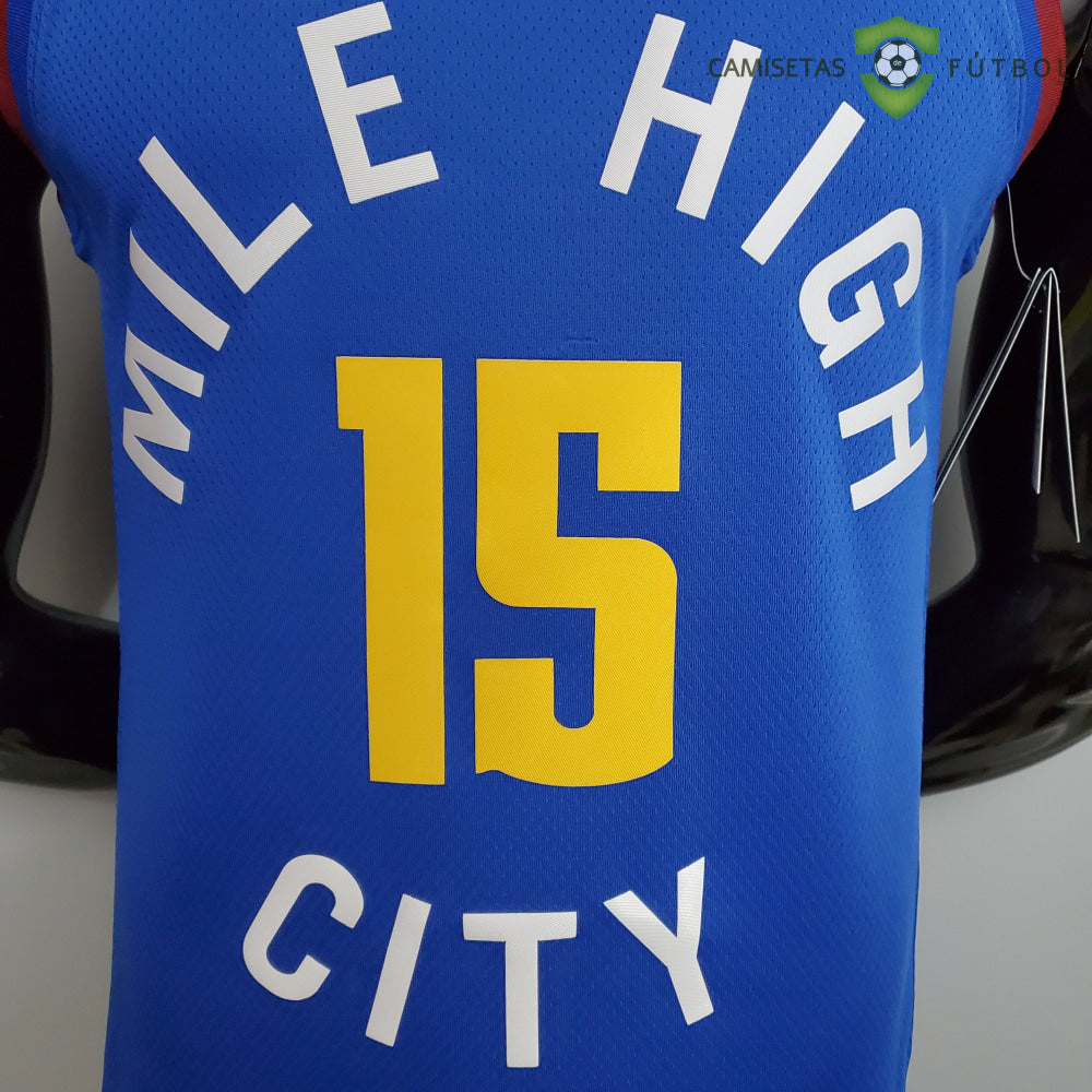 Camiseta Denver Nuggets 21-22 - Nikola Jokic 15 Azul Nba