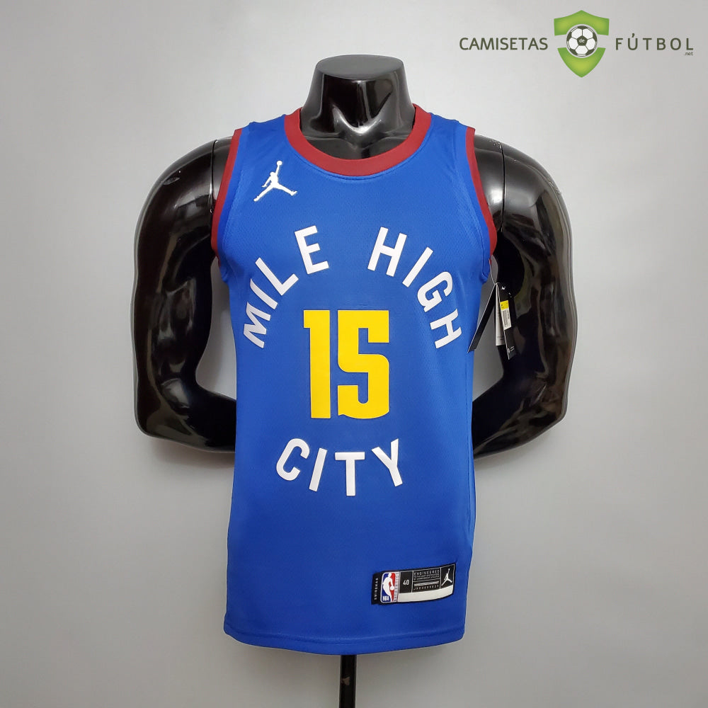 Camiseta Denver Nuggets 21-22 - Nikola Jokic 15 Azul Nba