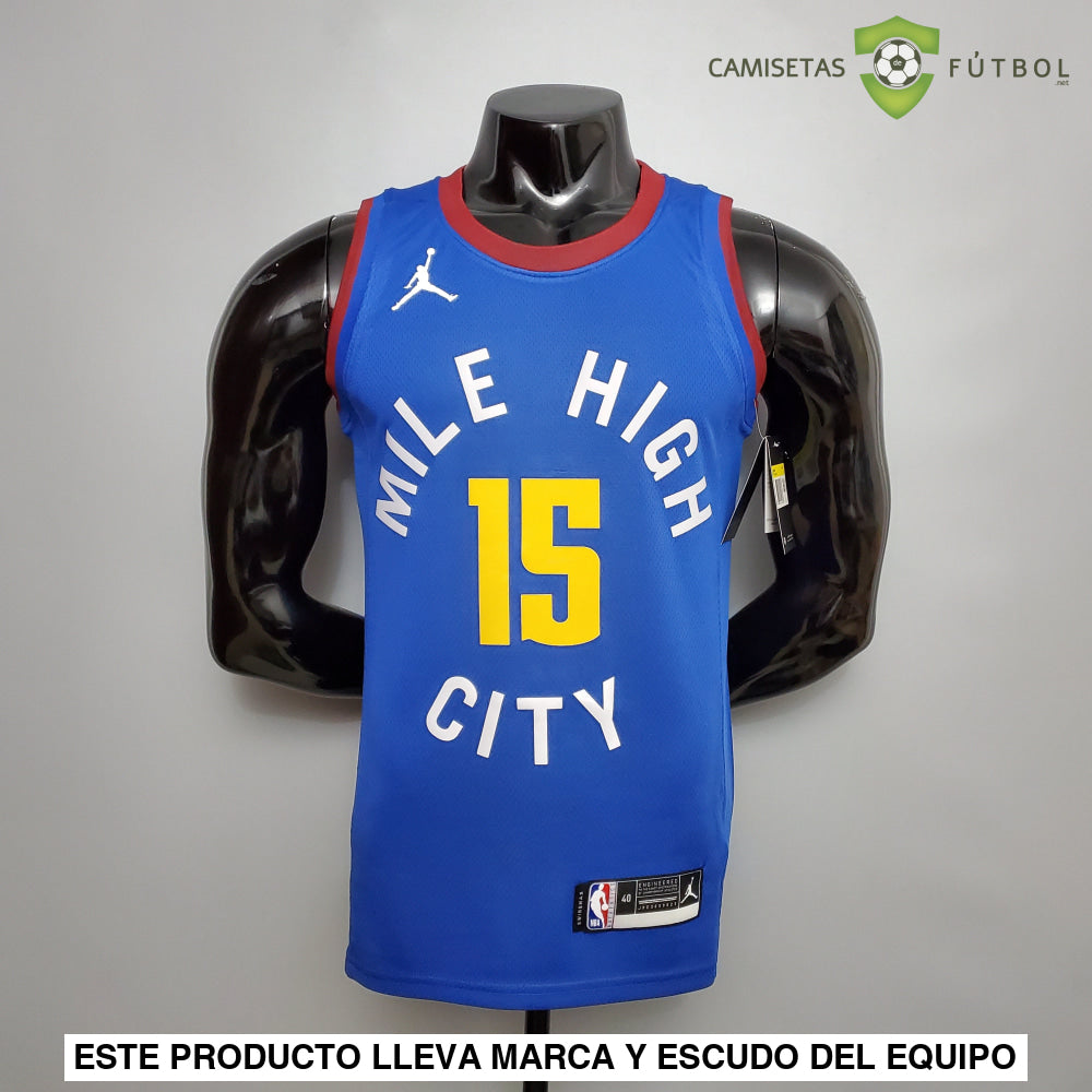 Camiseta Denver Nuggets 21-22 - Nikola Jokic 15 Azul Nba
