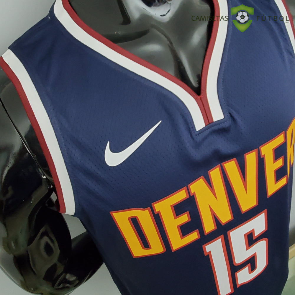 Camiseta Denver Nuggets 21-22 - Nikola Jokic 15 Azul Marino Nba