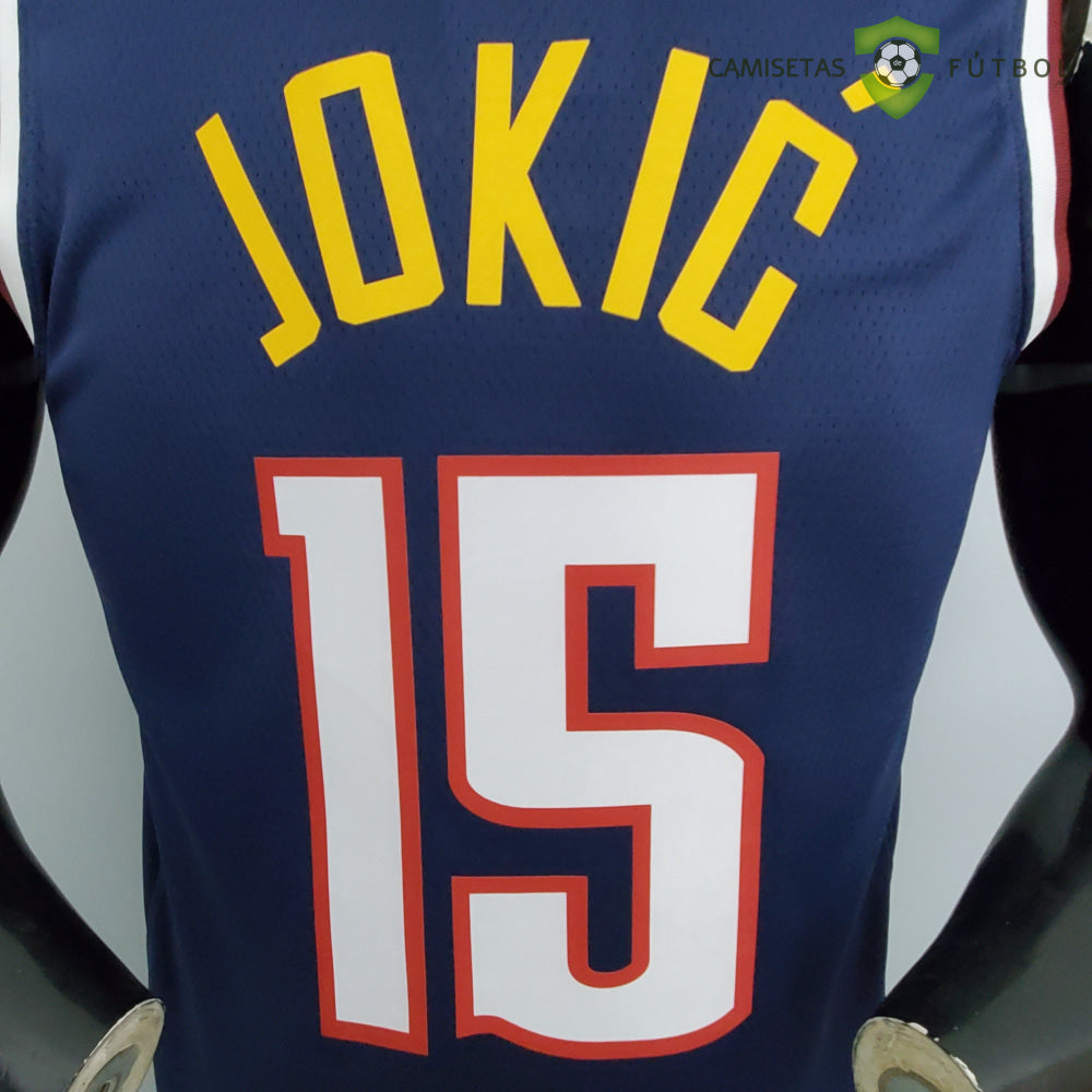 Camiseta Denver Nuggets 21-22 - Nikola Jokic 15 Azul Marino Nba