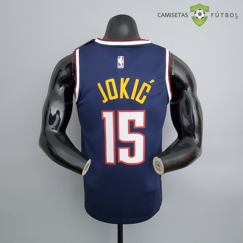 Camiseta Denver Nuggets 21-22 - Nikola Jokic 15 Azul Marino Nba