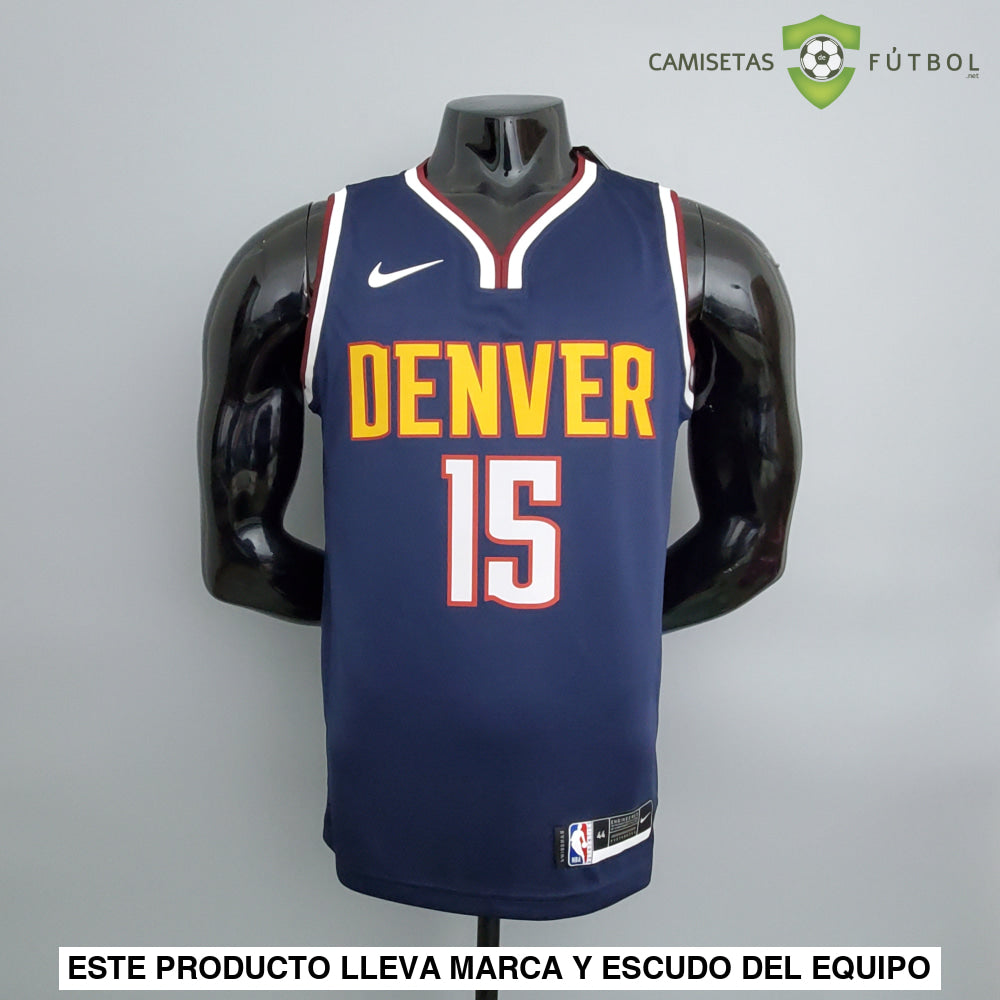 Camiseta Denver Nuggets 21-22 - Nikola Jokic 15 Azul Marino Nba