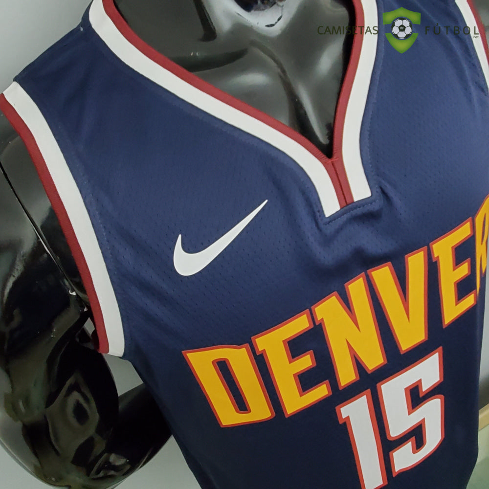 Camiseta Denver Nuggets 21-22 - Nikola Jokic 15 Azul Marino Nba