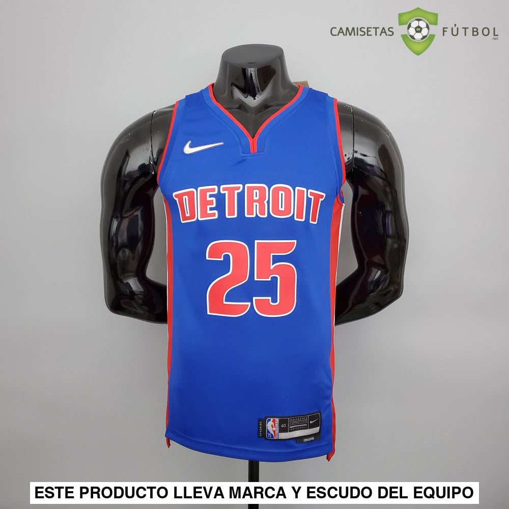 Camiseta Detroit Pistons 21-22 - Derrick Rose 25 Azul Nba