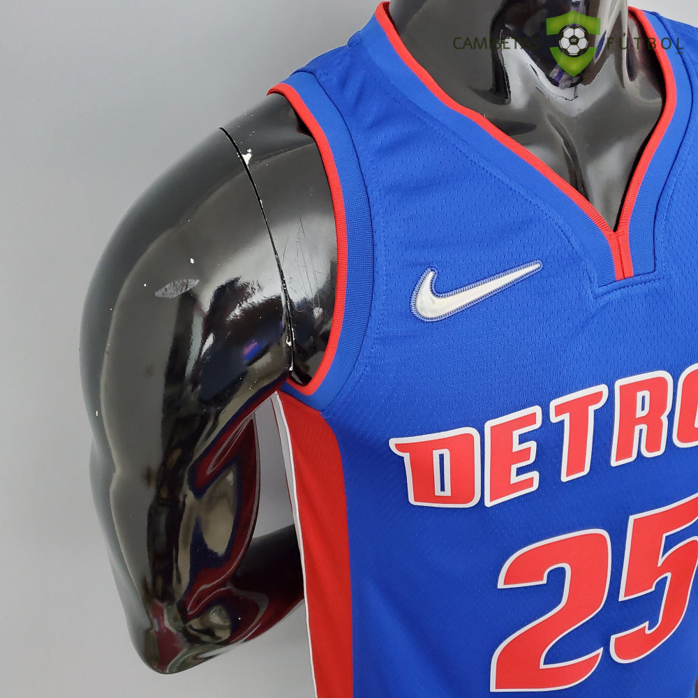 Camiseta Detroit Pistons 21-22 - Derrick Rose 25 Azul Nba
