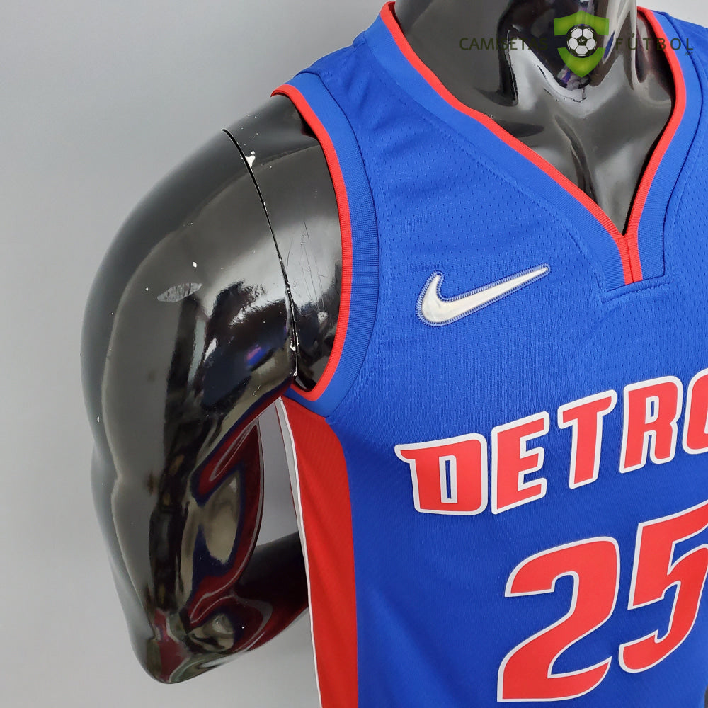 Camiseta Detroit Pistons 21-22 - Derrick Rose 25 Azul Nba